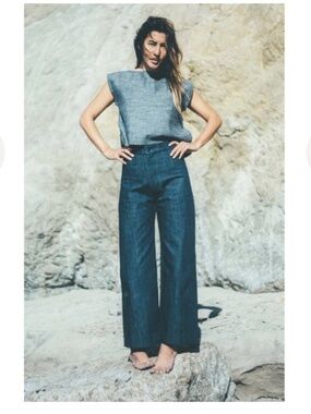 Ozma Wide Leg Denim Pants